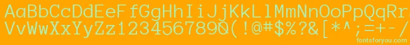 Anonymousregular Font – Green Fonts on Orange Background