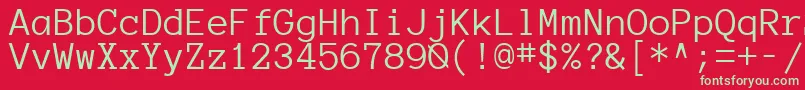 Anonymousregular Font – Green Fonts on Red Background