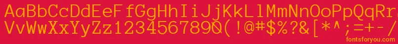 フォントAnonymousregular – 赤い背景にオレンジの文字