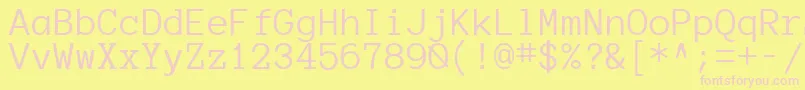 Fonte Anonymousregular – fontes rosa em um fundo amarelo