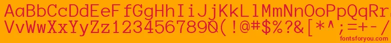 Anonymousregular-Schriftart – Rote Schriften auf orangefarbenem Hintergrund