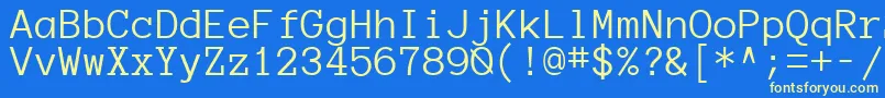 Anonymousregular Font – Yellow Fonts on Blue Background