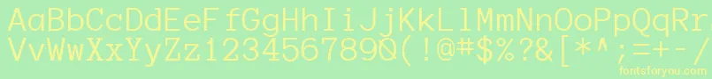 Anonymousregular Font – Yellow Fonts on Green Background