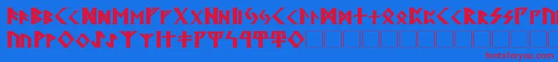 KehdraiBold Font – Red Fonts on Blue Background