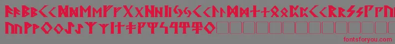 KehdraiBold-Schriftart – Rote Schriften auf grauem Hintergrund