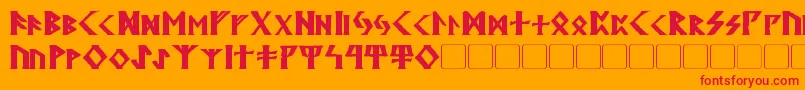 KehdraiBold Font – Red Fonts on Orange Background