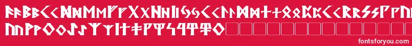 フォントKehdraiBold – 赤い背景に白い文字