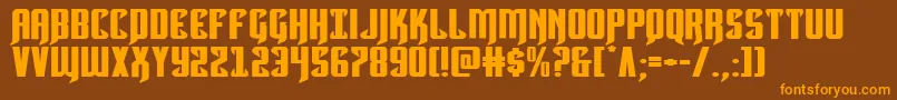 Hawkmoonextraexpand Font – Orange Fonts on Brown Background