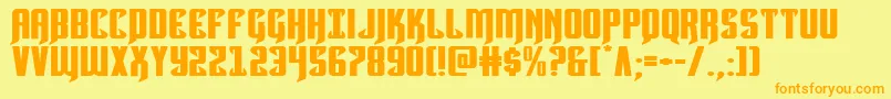 Hawkmoonextraexpand Font – Orange Fonts on Yellow Background