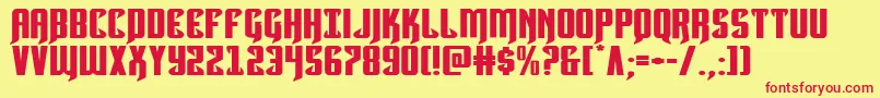 Hawkmoonextraexpand Font – Red Fonts on Yellow Background