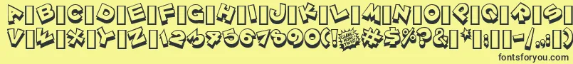 Zoinkfat Font – Black Fonts on Yellow Background