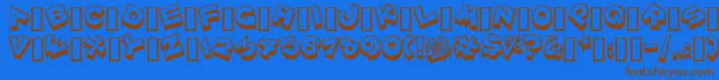 Zoinkfat Font – Brown Fonts on Blue Background