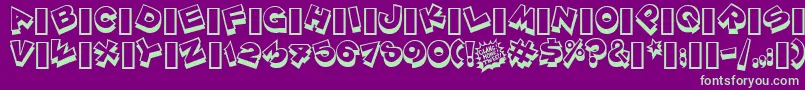 Zoinkfat Font – Green Fonts on Purple Background