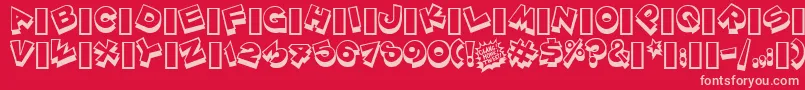 Zoinkfat Font – Pink Fonts on Red Background
