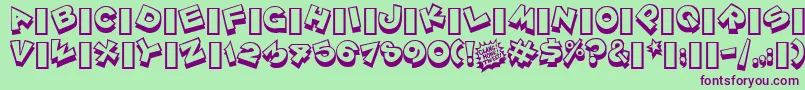 Zoinkfat Font – Purple Fonts on Green Background