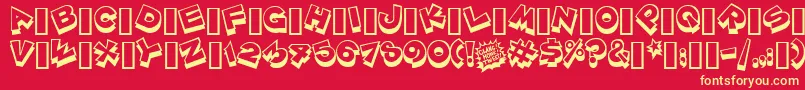 Zoinkfat Font – Yellow Fonts on Red Background