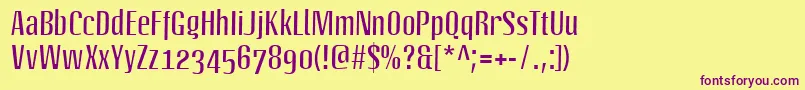 LinotypeoctaneRegular Font – Purple Fonts on Yellow Background