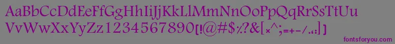 MotkenKElham-fontti – violetit fontit harmaalla taustalla