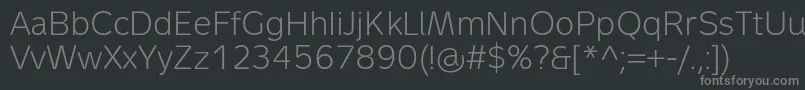 Шрифт MetronLightPro – серые шрифты на чёрном фоне