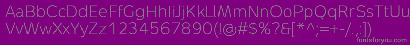 フォントMetronLightPro – 紫の背景に灰色の文字