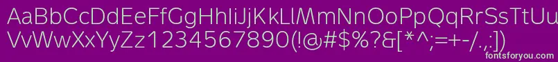 MetronLightPro Font – Green Fonts on Purple Background