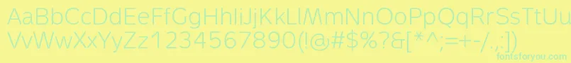 MetronLightPro-Schriftart – Grüne Schriften auf gelbem Hintergrund