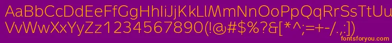 MetronLightPro Font – Orange Fonts on Purple Background