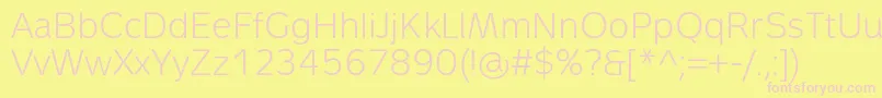 MetronLightPro Font – Pink Fonts on Yellow Background