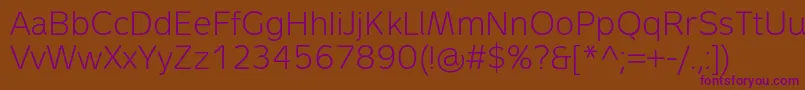 MetronLightPro Font – Purple Fonts on Brown Background