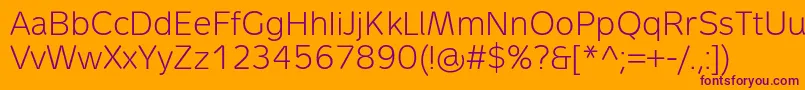 MetronLightPro Font – Purple Fonts on Orange Background