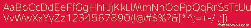 MetronLightPro Font – Yellow Fonts on Red Background