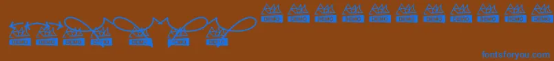フォントMoskuAlternative – 茶色の背景に青い文字