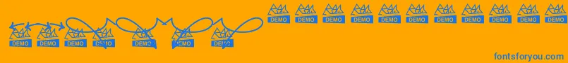 フォントMoskuAlternative – オレンジの背景に青い文字