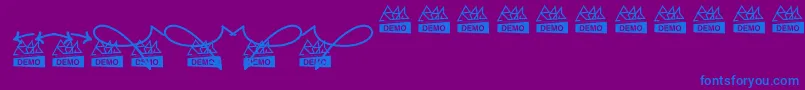 MoskuAlternative-fontti – siniset fontit violetilla taustalla