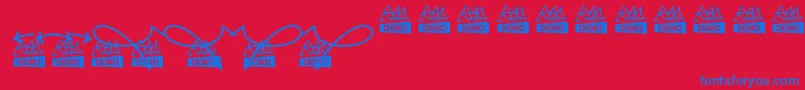 フォントMoskuAlternative – 赤い背景に青い文字