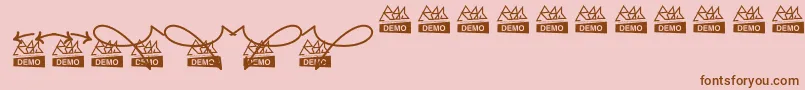 フォントMoskuAlternative – ピンクの背景に茶色のフォント
