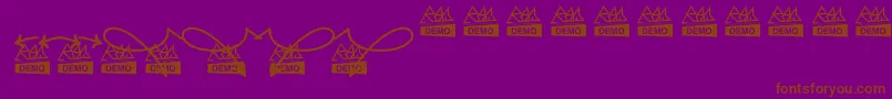 フォントMoskuAlternative – 紫色の背景に茶色のフォント