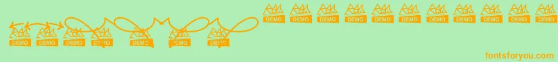 MoskuAlternative Font – Orange Fonts on Green Background