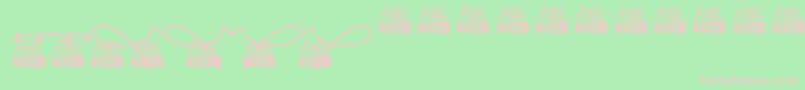 MoskuAlternative-fontti – vaaleanpunaiset fontit vihreällä taustalla