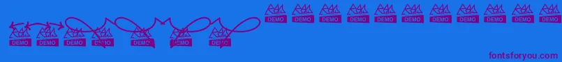 MoskuAlternative-Schriftart – Violette Schriften auf blauem Hintergrund