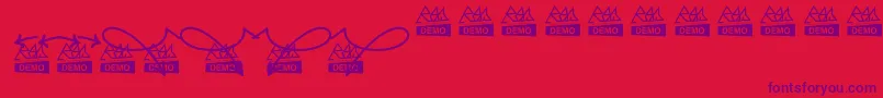 MoskuAlternative-Schriftart – Violette Schriften auf rotem Hintergrund