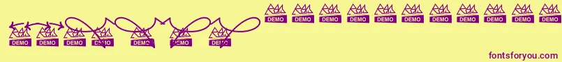 MoskuAlternative-fontti – violetit fontit keltaisella taustalla
