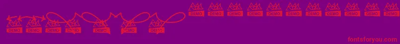 MoskuAlternative-Schriftart – Rote Schriften auf violettem Hintergrund