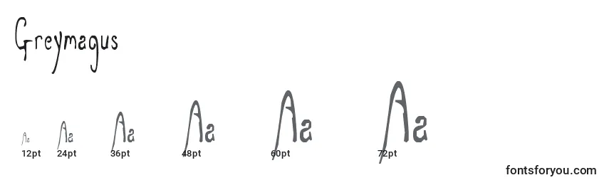 Größen der Schriftart Greymagus