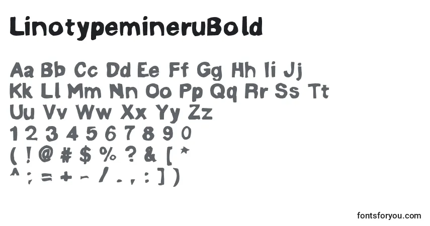 Шрифт LinotypemineruBold – алфавит, цифры, специальные символы
