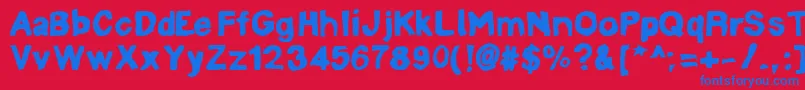 フォントLinotypemineruBold – 赤い背景に青い文字
