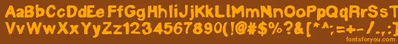 Fonte LinotypemineruBold – fontes laranjas em um fundo marrom