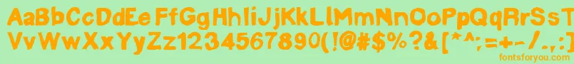 LinotypemineruBold Font – Orange Fonts on Green Background
