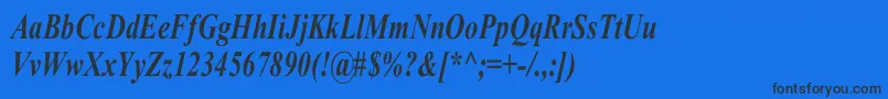 TimesRomanCnBoldItalic Font – Black Fonts on Blue Background