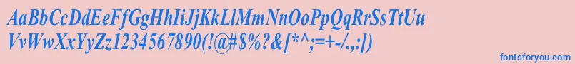 フォントTimesRomanCnBoldItalic – ピンクの背景に青い文字